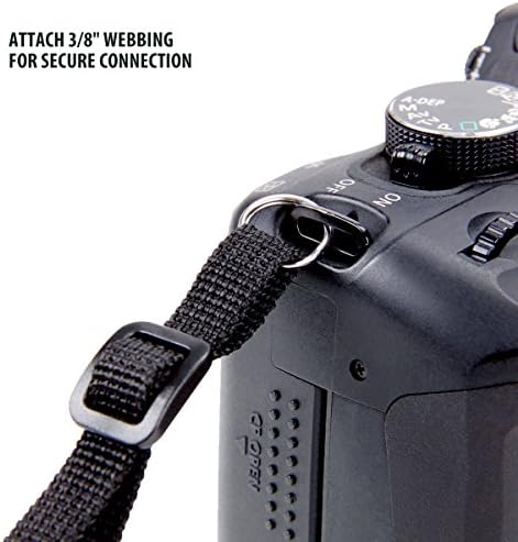 USA Gear TrueSHOT Camera Strap Neoprene Camera Straps - Padded Neck Strap, Pockets, and Release Buckles - Compatible with Canon, Nikon, Sony and More DSLR and Mirrorless Cameras (Grey Woven Pattern) - Image 6