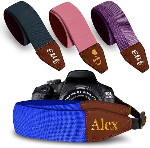 Art Tribute Camera Strap Personalized With Name - Shoulder, Crossbody & Neck Camera Strap for Photographers, Fits All Cameras, Canon Nikon Sony Fujifilm, Padded Strap W/Quick Release & Leather Ends by ArtTribute