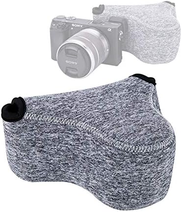 JJC Grey Ultra Light Neoprene Camera Case for Sony a6600 a6500 a6400 a6300 a6100 a6000 a5100 +18-55mm/E 50mm F1.8 Lens, Pouch Bag for Fuji X-T30 X-T20 X-T10 +16-50mm, Canon PowerShot SX530 SX540 G3X by Fotasy