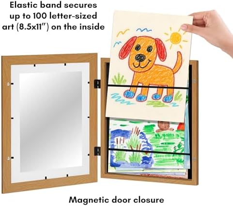 Americanflat 8.5x11 Changeable Kids Art Frame 2-Pack - Dark Oak - Image 5
