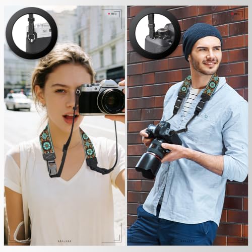 Adjustable Camera Neck Strap, Vintage Embroidered Shoulder & Crossbody Camera Strap with 4 Connection Ways, Anti-Slip Camera Strap for DSLR, Mirrorless & Camcorder, Travel & Outdoor Photography Gear - Image 3