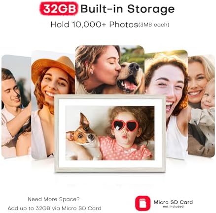 Frameo 10.1" Digital Picture Frame WiFi 32GB, Birthday Gifts for Mom, Women - Image 5