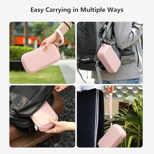 AMAZEAR Portable Carry Case for DJI OSMO Pocket 4 / Xtra Muse, Pocket4 Accessories Hard Shell Bag for Protection, Storage, Organizer, with Shoulder Strap, Pink - Image 7