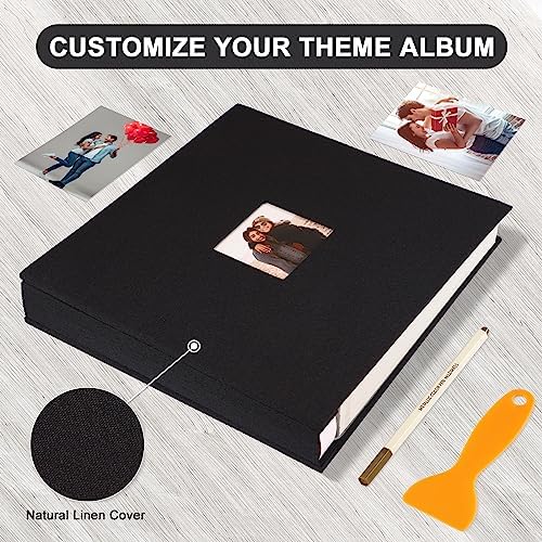 Photo Album Self Adhesive Pages Scrapbook 13.2x12.8 Black 120 Pages - Image 4