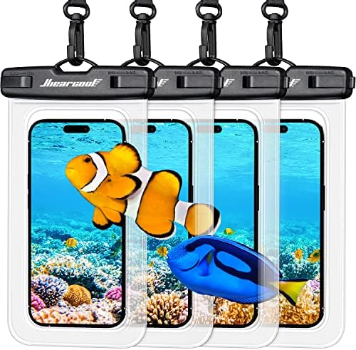 Hiearcool Waterproof Phone Pouch, Waterproof Phone Case, 4-Pack Clear by Hiearcool