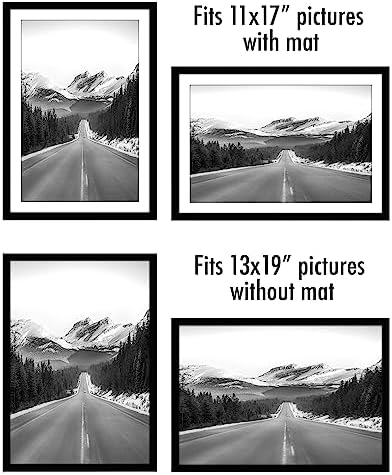 Americanflat 13x19 Poster Frame 2-Pack - Matted to 11x17 - Black - Image 4