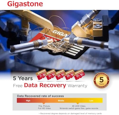 【5-Years Data Recovery】 GIGASTONE 64GB Memory Card 2 Pack 4K Pro Camera Compatible with GoPro Switch Speed 95MB/s A2 U3 V30 Micro SDXC Card with SD Adapter - Image 7