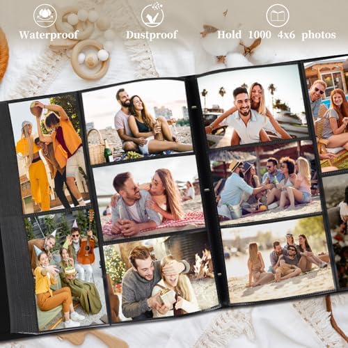 Artmag Photo Album 4x6 1000 Large Capacity Linen Album Book Holds 1000 Horizontal and Vertical Photos for Family Wedding Anniversary (1000 Pockets, Blue) - Image 3