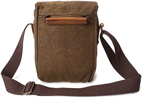 Small Camera Bag/Case, Vintage Canvase Leather Trim DSLR SLR Camera Shoulder Messenger Sling Bag - Image 3