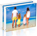 Meetu Acrylic Picture Frame 5x7 Tabletop Photo Frame Magnetic Double Sided Frame Free Standing Desktop for Display Document, Certificate, Photograph, Artwork in Office Room by Meetu
