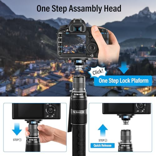 SIRUI SVM-165 Carbon Fiber Rapid Monopod, One-Step Height Adjust, 65" - Image 3