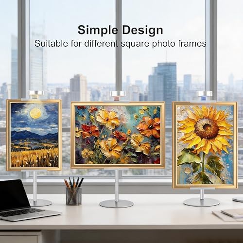 Adjustable Desktop Photo Frame Stand with Magnetic Wall Painting Light, Holds Picture Frames up to 18 Inch,with Rechargeable Battery,Metal Vertical Stand with 3 Color Temperature & 13RGB Poster Lights, for Displaying Picture Frames, Artworks (1Pack, Si... - Image 7