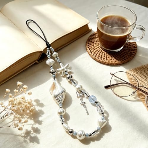 Cute Beaded Camera Wrist Strap for Phone, Digital Camera Charm Lanyard, Pearl Beaded Chain for Bag Keychain Gift - Image 6