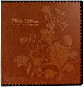 Photo Album Book, Family Album Self Adhesive Scrapbook, Leather Cover, Holds 3x5, 4x6, 5x7, 6x8, 8x10 Photos (Brown) by Unknown