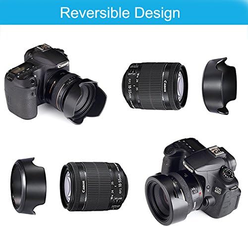 77mm Lens Hood Set, Collapsible Rubber Lens Hood with Filter Thread + Reversible Tulip Flower Lens Hood + Center Pinch Lens Cap + Microfiber Lens Cleaning Cloth - Image 5