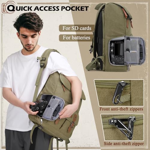 RAINSMORE Camera Backpack, DSLR SLR Mirrorless Camera Bag for Photographer - Image 5