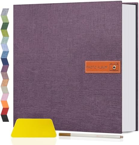 Popotop Large Photo Album Self Adhesive 4x6 5x7 8x10 Scrapbook Album DIY Picture Book,Gifts for Mom,Family Baby and Wedding,with Metal Pen and Plastic Board by Popotop