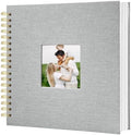 Scrapbook Photo Album Linen Cover, 10 x 10 Inch Hardcover Kraft White Pages Memory Book, for Travel Wedding Guest Book Christmas Baby Shower (20 Sheets/ 40 Pages,Grey) by HenPisen