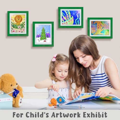 2 Pack 10x12.5 Front-Opening Kids Artwork Frames Changeable (Green) - Image 4
