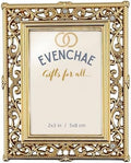 2x3 Mini Picture Frame: Gold Filigree + Clear Rhinestones by Evenchae