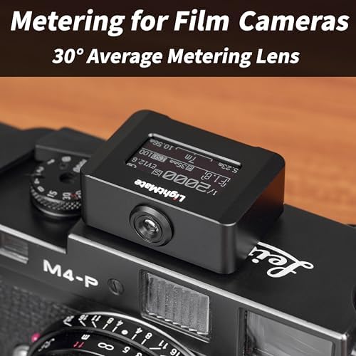 LightMate Lite 2R Light Meter, 30°FOV High Precision Ambient Light Digital Exposure Meter, 0.96in Large OLED Screen, Ultra-Compact 1.24oz, Rechargeable 20H Battery Life, for Film Leica Cameras, Black - Image 2
