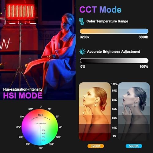 GVM 1500D RGB LED Video Light with Softbox, 75W Video Lighting Kit with Bluetooth Control, 3 Packs Led Panel Light for Photography, YouTube Studio, Broadcasting, 18 Kinds Lighting Scene - Image 4