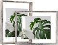 Egofine Distressed White 11x14 Floating Frames Set of 2, Double Plexiglass Picture Frame, Made of Solid Wood Display Any Size Photo up to 11x14, Wall Mount or Tabletop by Egofine
