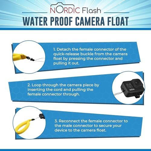 Nordic Flash Floating Wrist Strap (2-pack) for Phone & Action Camera - Compatible with GoPro Hero 13, Insta360 X4, DJI Action 5 Pro, OM System TG-7, Kodak PixPro WPZ2 & iPhone - Bright Yellow - Image 5