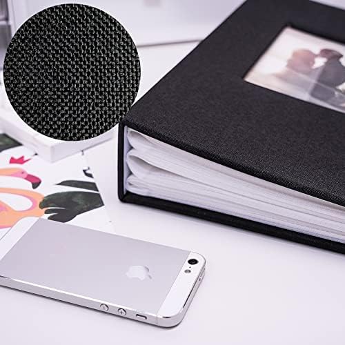 Vienrose 4x6 Photo Album,420 Pockets,Linen Cover with Window,Black - Image 3
