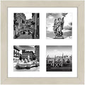 Americanflat 4x4 Picture Frame Collage with Shatter-Resistant Glass - Fits Four 4x4 Photos or Use as One 10x10 Picture Frame - Signature Collection - Collage Frames for Wall Display - Light Wood by Americanflat
