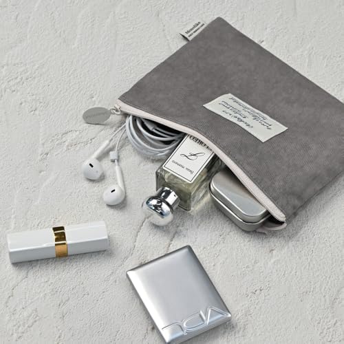 Monolike Archive 247 Faded Flat Pouch, Light Gray - Makeup Bag, Cosmetic Bag, Travel Bag, Toiletry Bag, Organizer, Storage Bag - Image 5