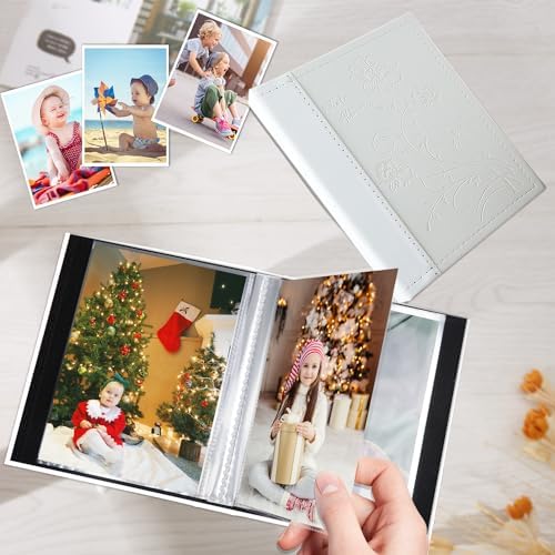 Artmag Small Photo Album 4x6 2 Pack, Each Pack with 26 Clear Pages Holds 52 Vertical Photos for 4x6 Picturs, Artwork or Postcards Storage (White) - Image 3