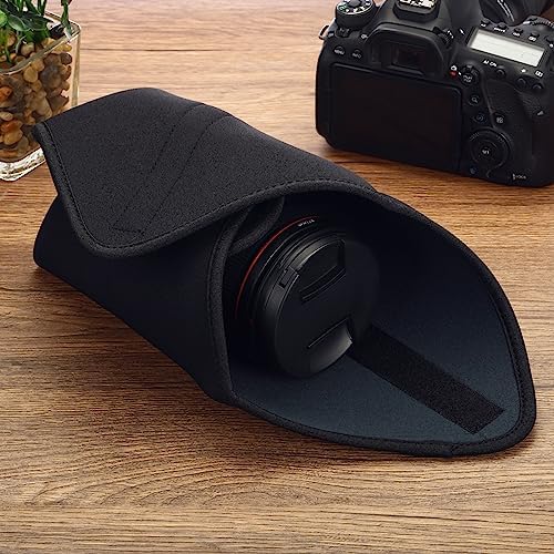 PATIKIL Camera Protective Wrap, 18"x18" Lens Wrap Cloth with Thick Protective Neoprene, Lens Pouch Bag with Hook and Loop for Lens, SLR, Black Purple - Image 6