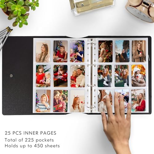 A4 Kpop Photocard Binder, 4 Ring Binder Photo Album for Fujifilm Instax Mini Camera Polaroid Printer Photo Film, 2x3 inch Kpop Photocard Holder Book with 25 Pages 9 Pocket (White) - Image 5