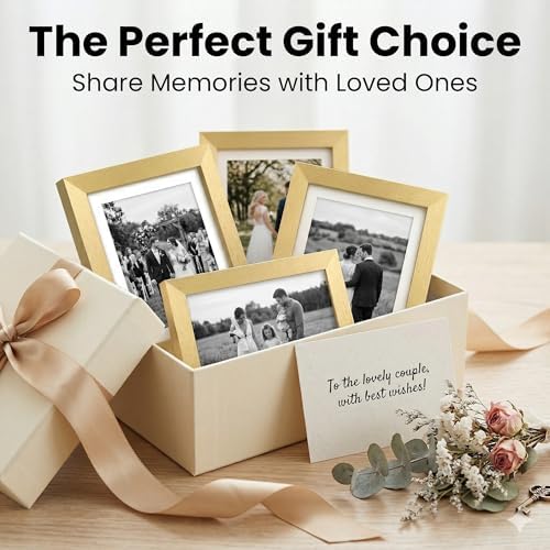 upsimples 4x6 Picture Frame, Photo Collage Wall Decor Set of 10, Gold - Image 7