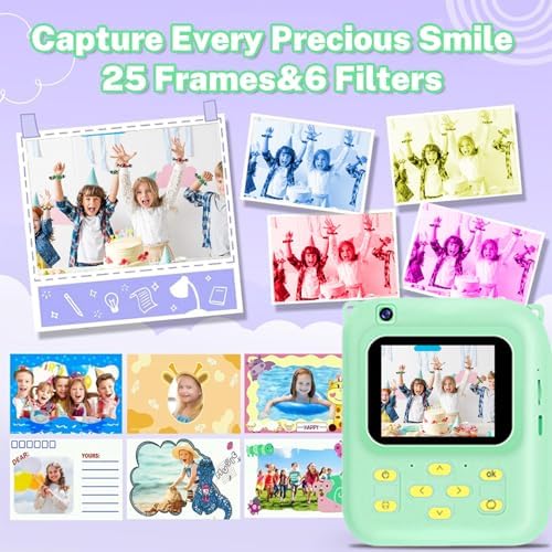 Instant Print Camera for Kids, 1080P Video Camera with 3 Print Rolls - Image 6