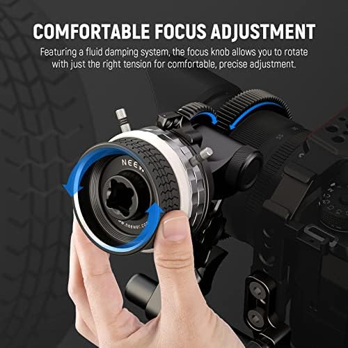 NEEWER Mini Follow Focus with A/B Stops, Lens Gear Ring, 15mm Rod & Rod Clamp for Cinema Camera, DSLR/Mirrorless Camera, Compatible with Lens Diameter Up to 114mm, PG001 (Silver) - Image 4