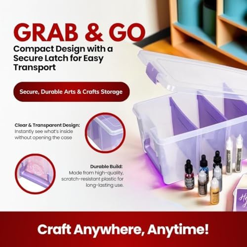 ArtBin Semi Satchel Portable Craft Organizer with 3 Dividers - Clear Plastic Storage Case for Art & Craft Supplies (Pack of 4) - Image 6