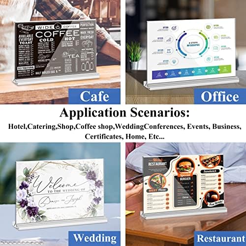 Arrobust Acrylic Sign Holder 8.5x11 Inches 6 Pack Horizontal, T -Shaped Double Sided Clear Paper Frames, PlasticTable Menu Display Holder, Document Flyer Table Stand for Office, Store, Restaurant - Image 5