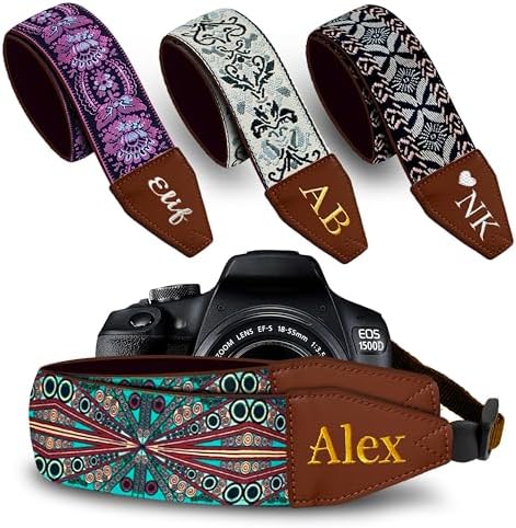 Art Tribute Custom Camera Strap - Add Your Text and We Make It Especially For You Get Your Own Personalized Gift Rhombus Boho Camera Strap, No Shipping Cost! by ArtTribute