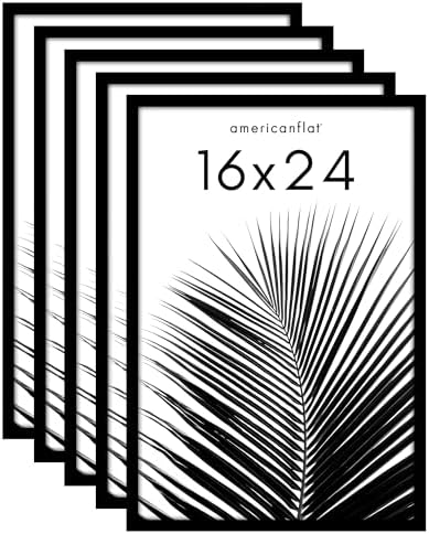 Americanflat 16x24 Poster Frame with Polished Plexiglass - Set of 5 - Galleria Collection - Picture Frames for Wall Display - Black by Americanflat