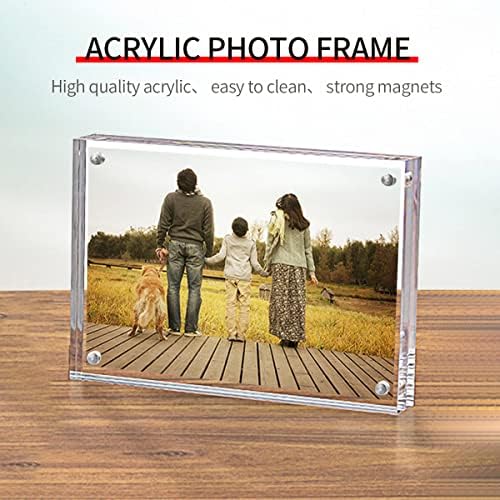 Sezanrpt 5 Pack Acrylic Picture Frames 2.5x3.5 inches, Clear Double Sided Magnetic Photo Block Frame,Desktop Frameless Picture Display Frames, Wallet Small Picture Frames 2x3 - Image 6