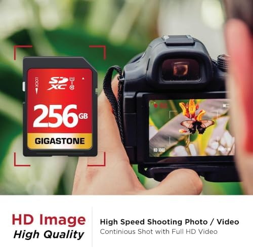 GIGASTONE 256GB SD Card UHS-I U1 Class 10 SDXC Memory Card High Speed Full HD Video Speed up to 80MB/s Nikon Sony Pentax Kodak Olympus Panasonic Digital Camera, with 1 mini case - Image 4