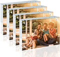 Egofine 4x6 Acrylic Frames 4 Pack, 20mm Thicker Frameless Clear Picture Frames, Double Sided Magnetic Picture Frames, Free Standing Desktop Display by Egofine