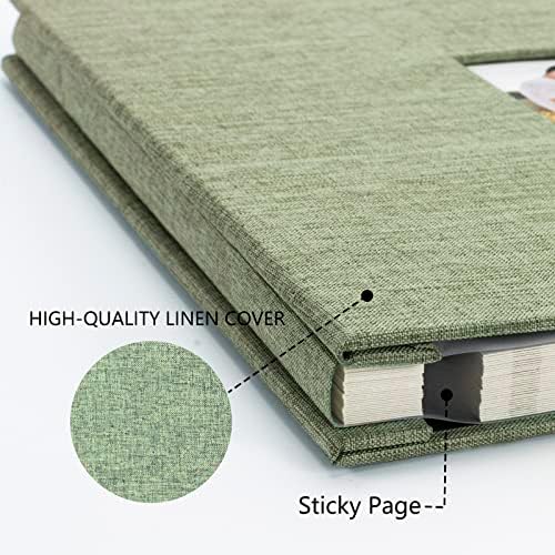 Photo Album Self Adhesive Pages Scrapbook, 11x10.6 GrassGreen 40 Pages - Image 3