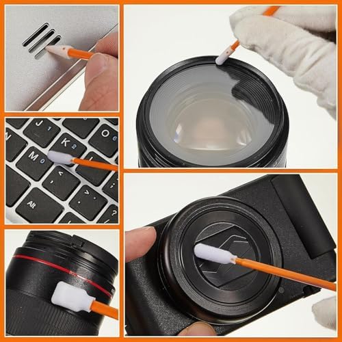 200 PCS Cleaning Swab Kit Lab Lab Microfiber Knitted Polyester Cleaning Sticks Professional Lint Free Lab Swabs for Printer, Gun, Optics Lens, Camera, Arts and Crafts, Automotive Detailing (5 Sizes) - Image 4