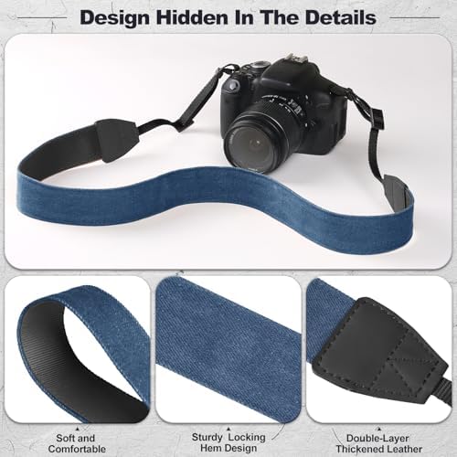 Universal Camera Strap - Camera Neck Strap, Adjustable Shoulder Straps Compatible with Canon, Fujifilm, Nikon, Olympus, Panasonic and other SLR and mirrorless cameras - Blue - Image 5
