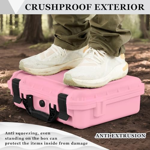 Relaxweex 16.3 x 12.4 x 6.5 Inch Hard Case, Grid Shell, Pink - Image 6