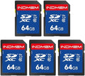64GB SD Card 5 Pack, C10, U3, V30, High Speed up to 90M/S SDXC UHS-I Memory Cards, Full HD & 4K Video Compatible with Digital Cameras, 64GB(5pc) by elecacc