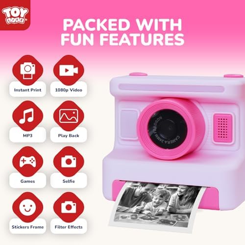 TOY Life Kids Instant Print Camera, 1080P, Ages 3-12, Pink - Image 4